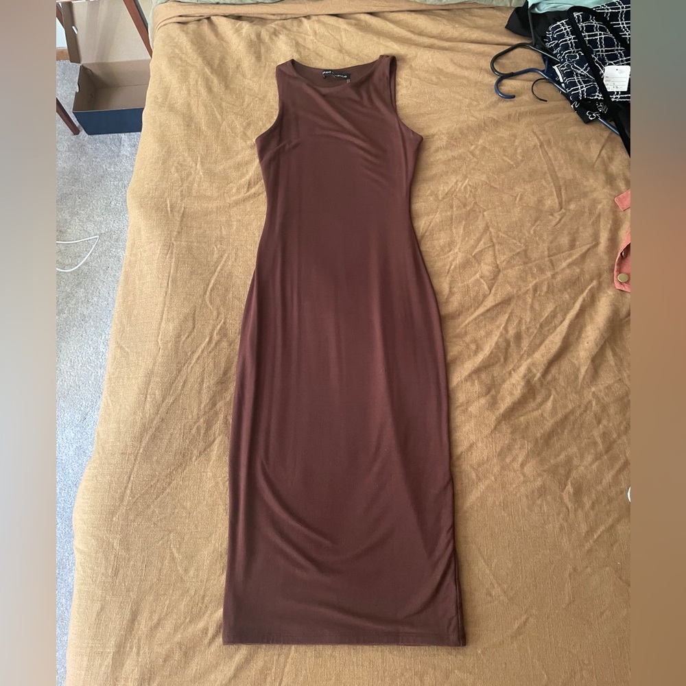 NWOT Shaping chocolate brown dress